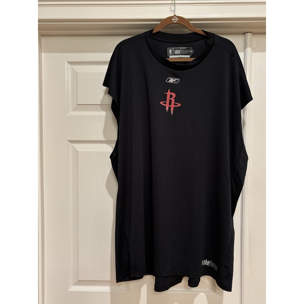 Reebok Houston Rockets NBA Fusion Shooting Shirt 4XL Black Red Basketball Warmup